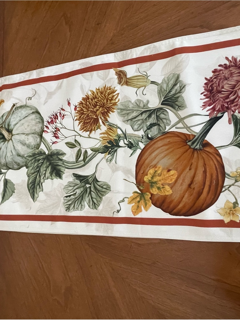 NWT Williams Sonoma Harvest Pumpkin Patch Table Runner 16" x 108" Fall Print - Picture 9 of 12